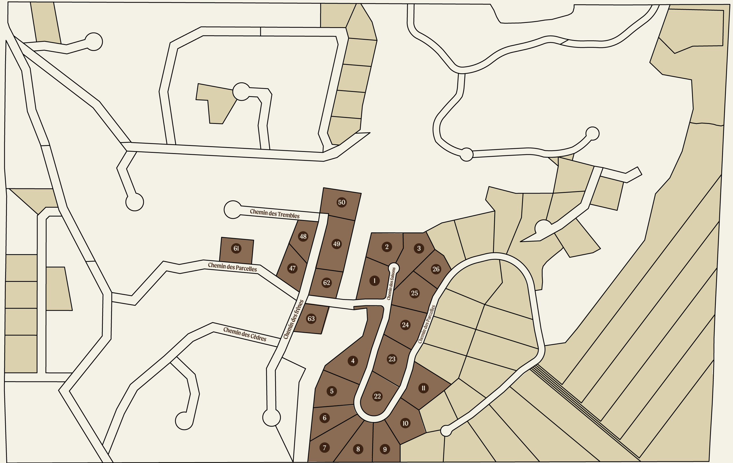Map terrains les PARCELLES