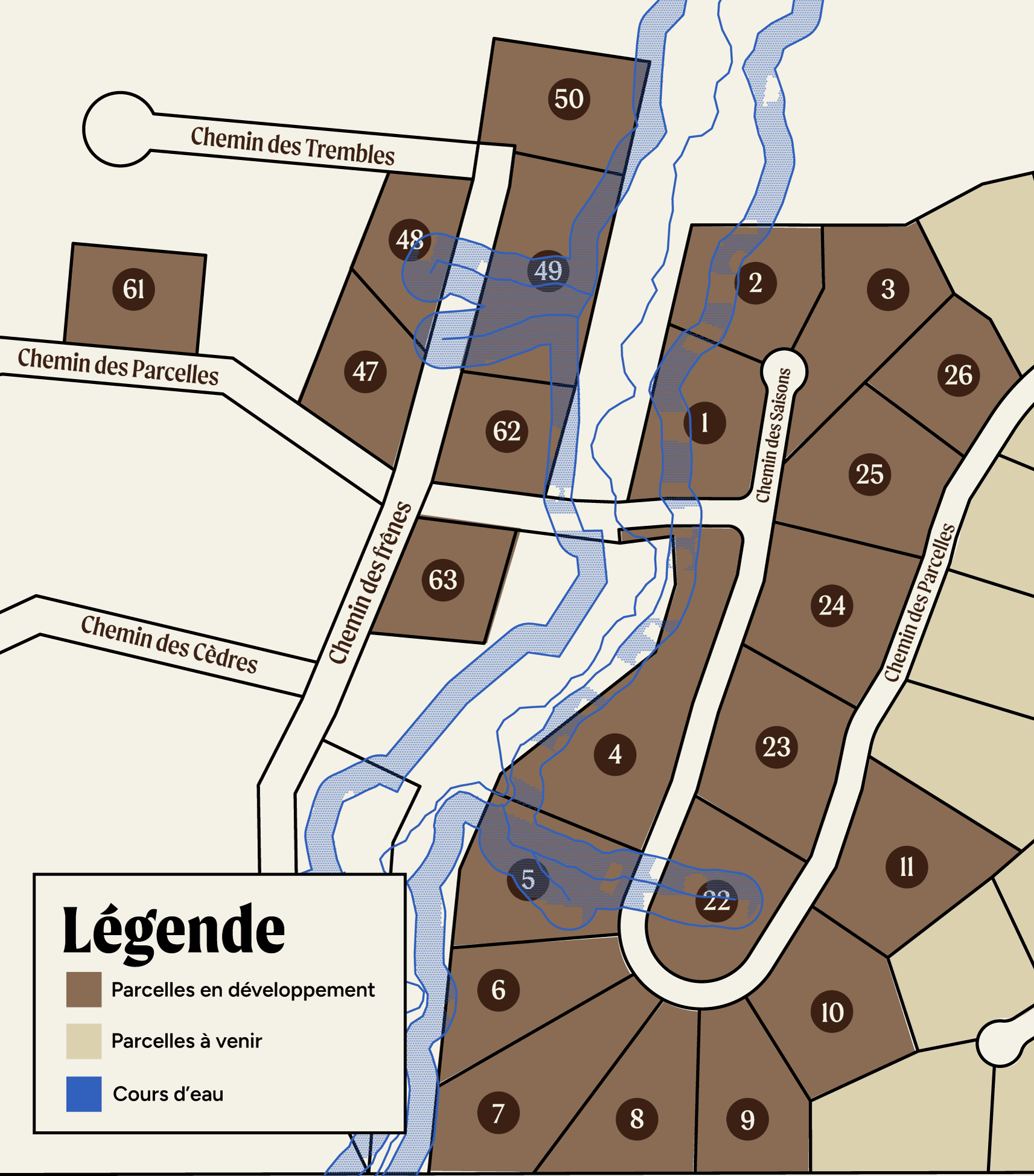 Map terrains les PARCELLES – mobile – FR