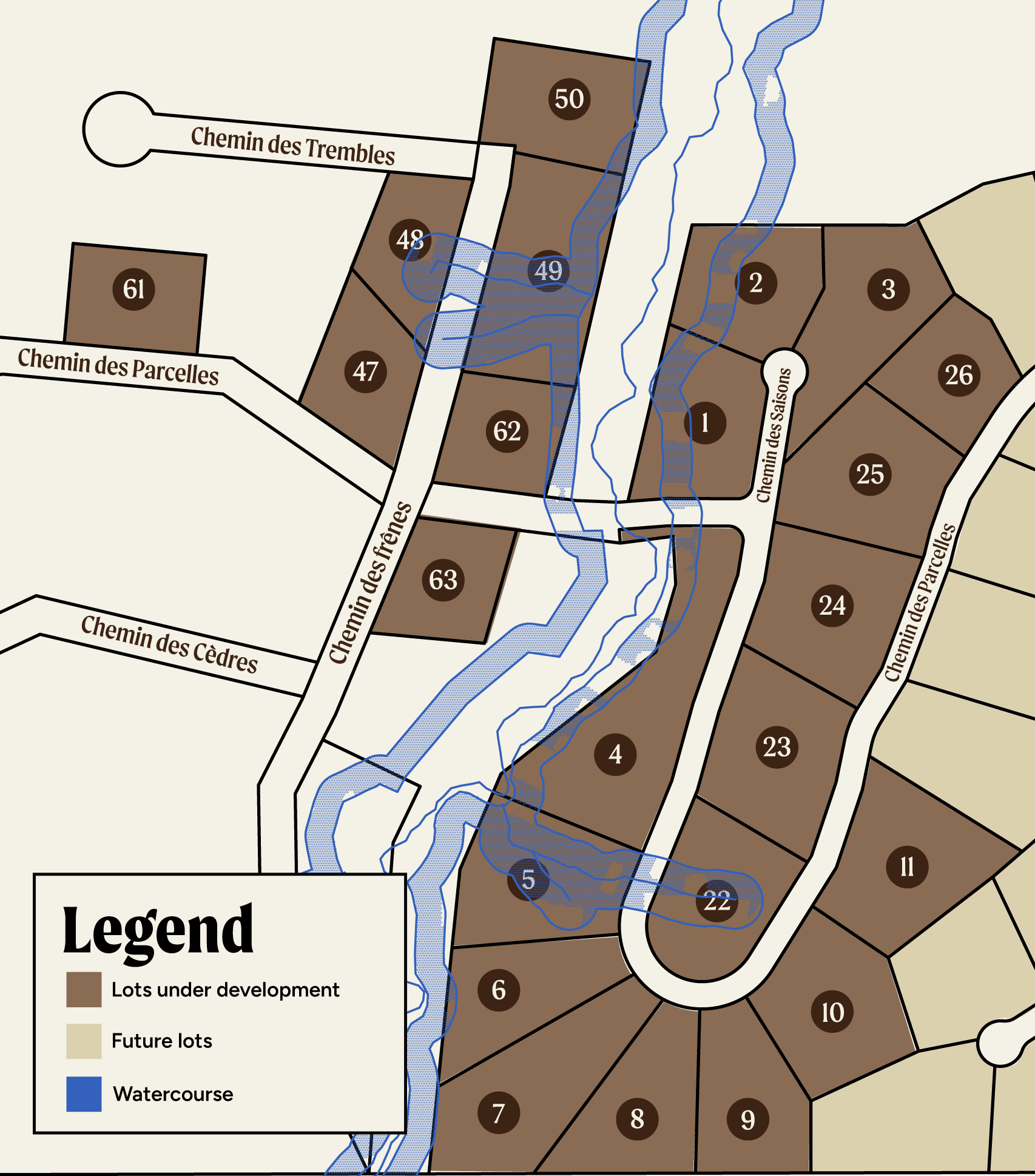 Map terrains les PARCELLES – mobile – ENG